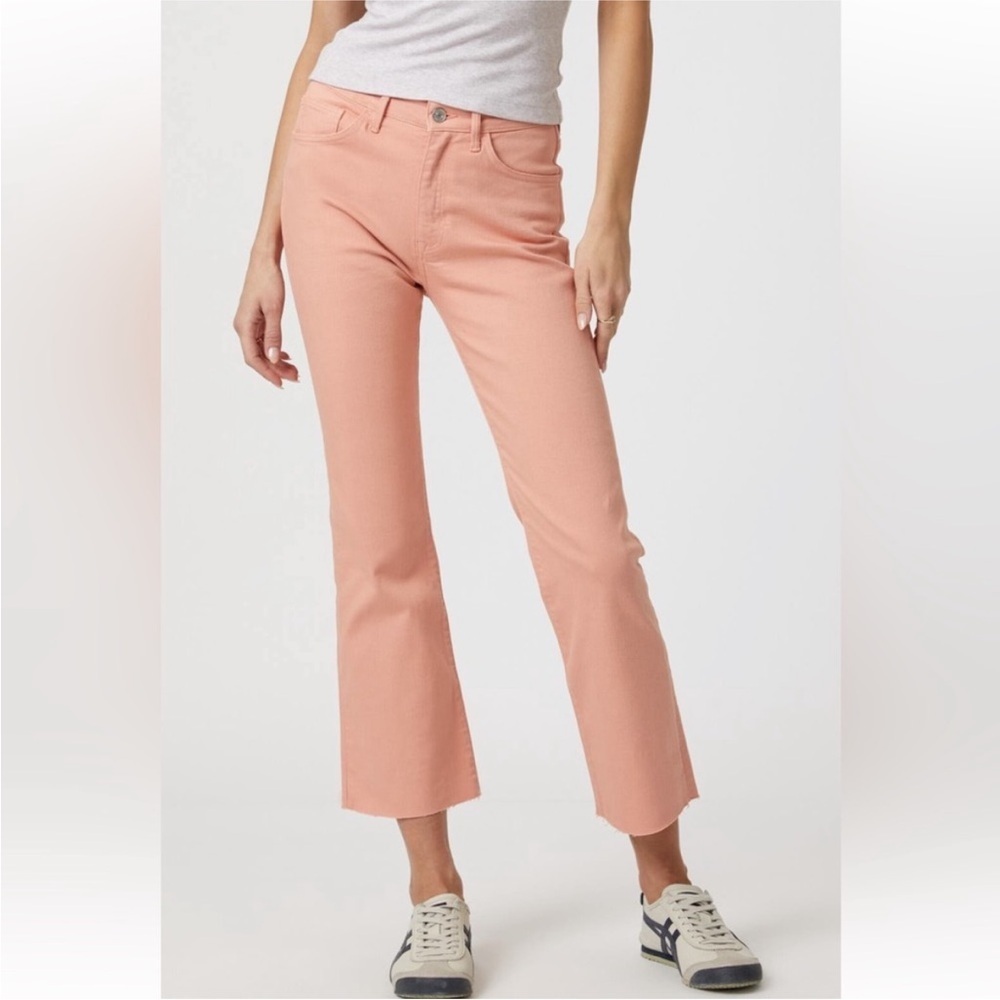 Mavi Jeans Anika High Waist Raw Hem Crop Flare Light Salmon Sz 27 NWT